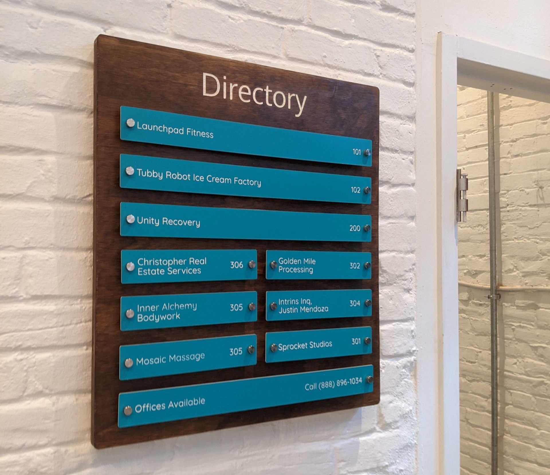 Wood and Acrylic Directory Sign